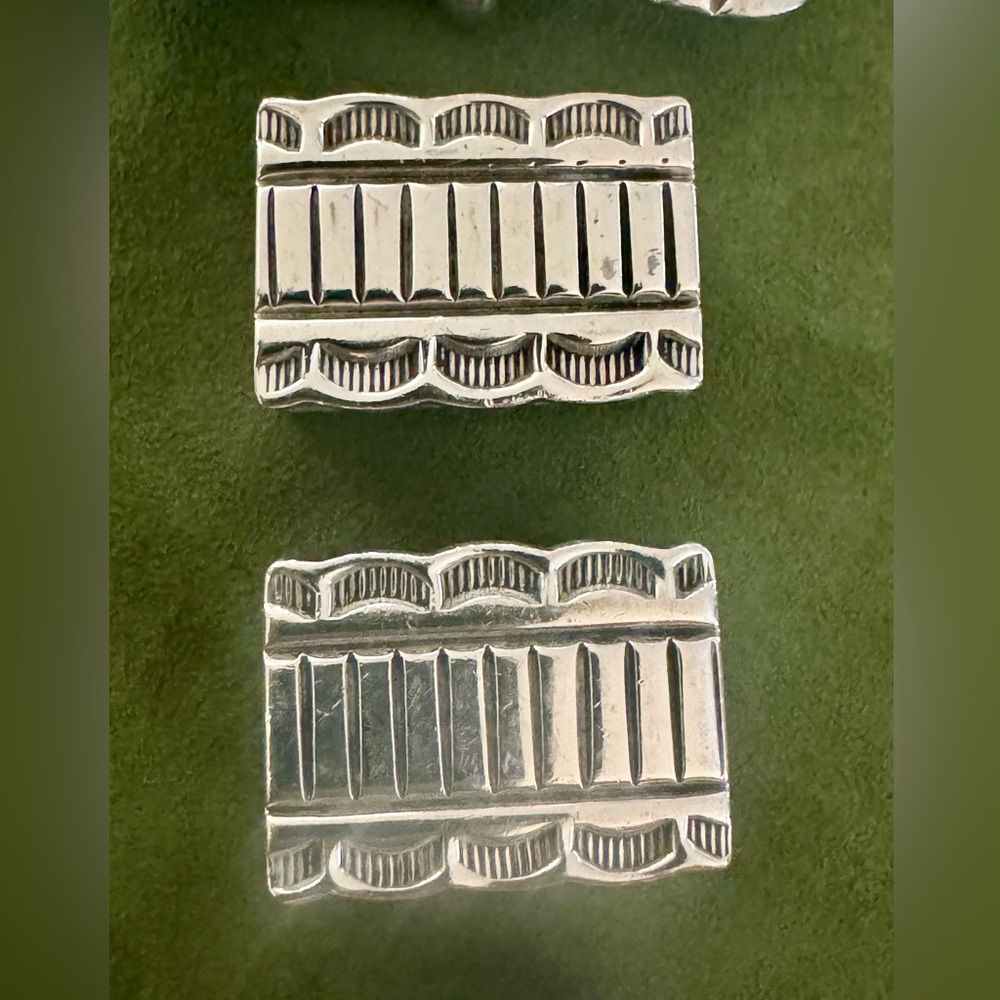 Vintage Native American Ranger four piece belt buckle set. Sterling silver. 3/4” - Picture 5 of 13